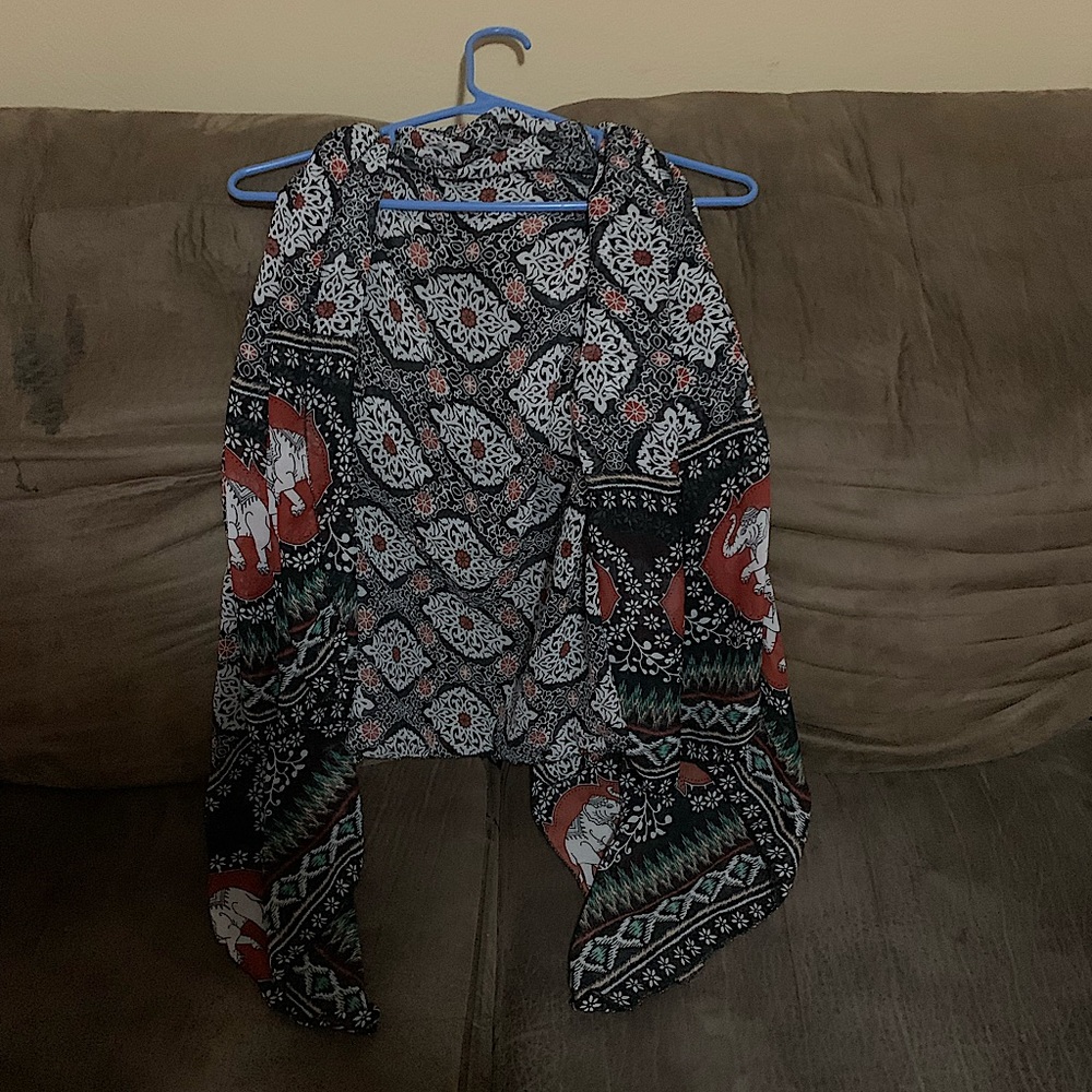 Elephant Pattern Spring Poncho